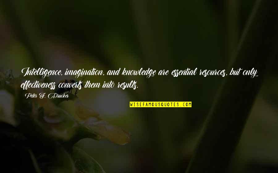 Florio Mazares Quotes By Peter F. Drucker: Intelligence, imagination, and knowledge are essential resources, but