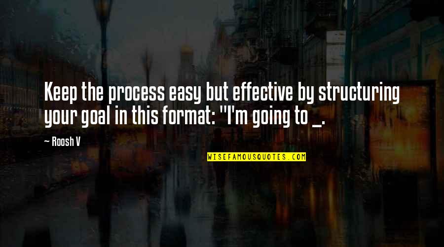 Florio Perrucci Quotes By Roosh V: Keep the process easy but effective by structuring