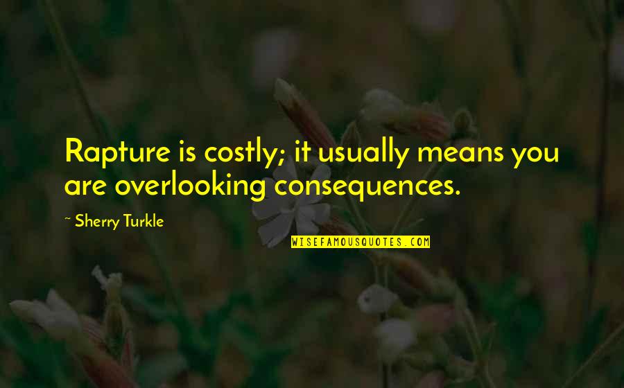 Floundering Quotes By Sherry Turkle: Rapture is costly; it usually means you are
