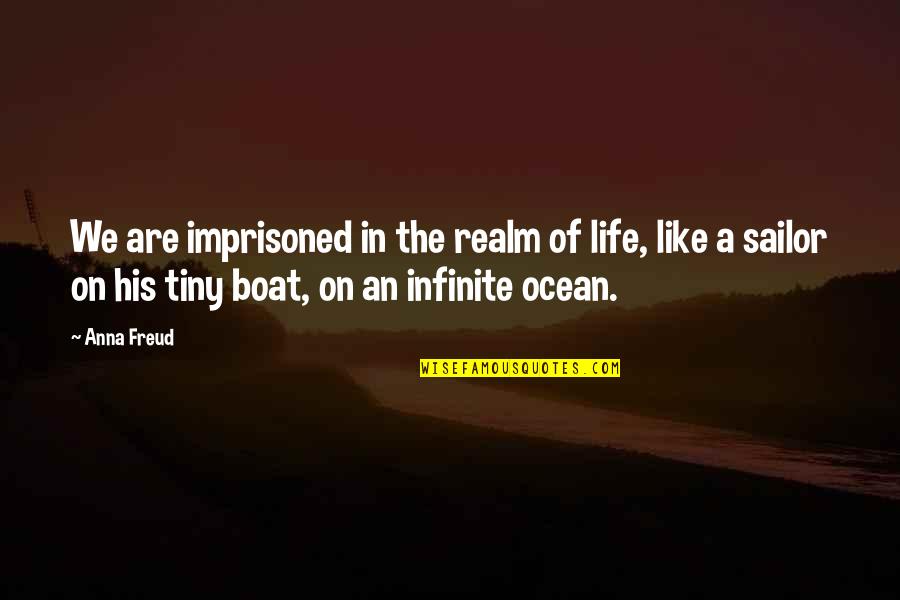 Flourishes Clipart Quotes By Anna Freud: We are imprisoned in the realm of life,