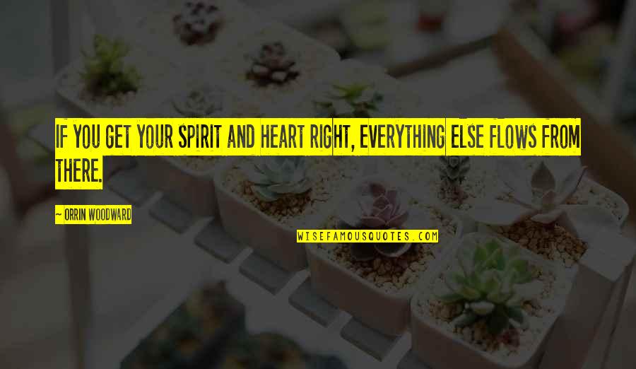 Flow From Quotes By Orrin Woodward: If you get your spirit and heart right,