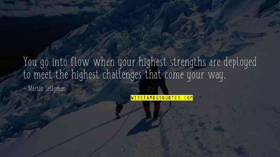 Flow Quotes By Martin Seligman: You go into flow when your highest strengths