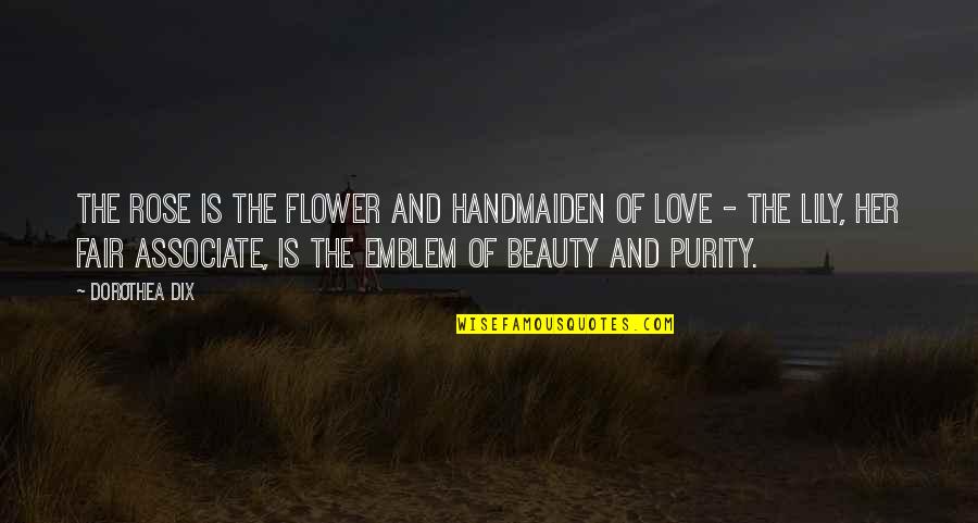 Flower And Beauty Quotes By Dorothea Dix: The rose is the flower and handmaiden of