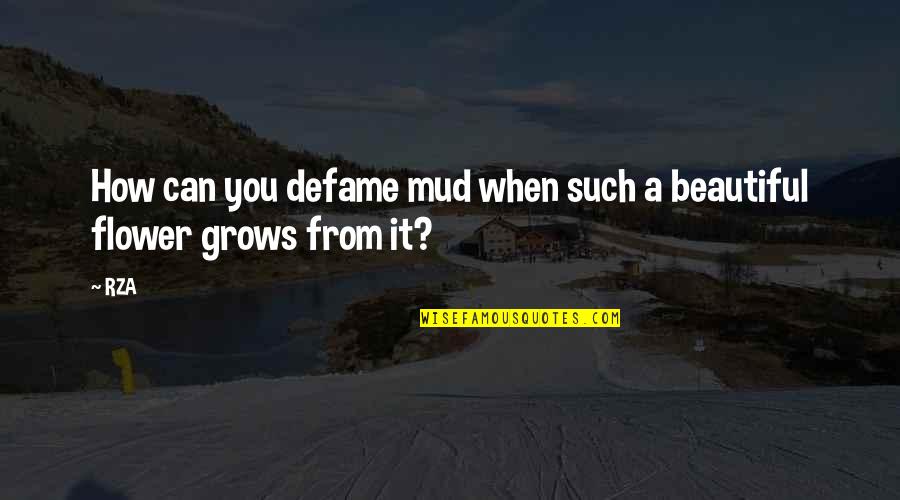 Flower Beautiful Quotes By RZA: How can you defame mud when such a
