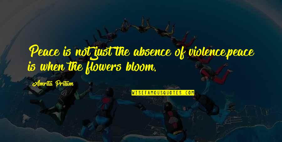 Flower Bloom Quotes By Amrita Pritam: Peace is not just the absence of violence,peace