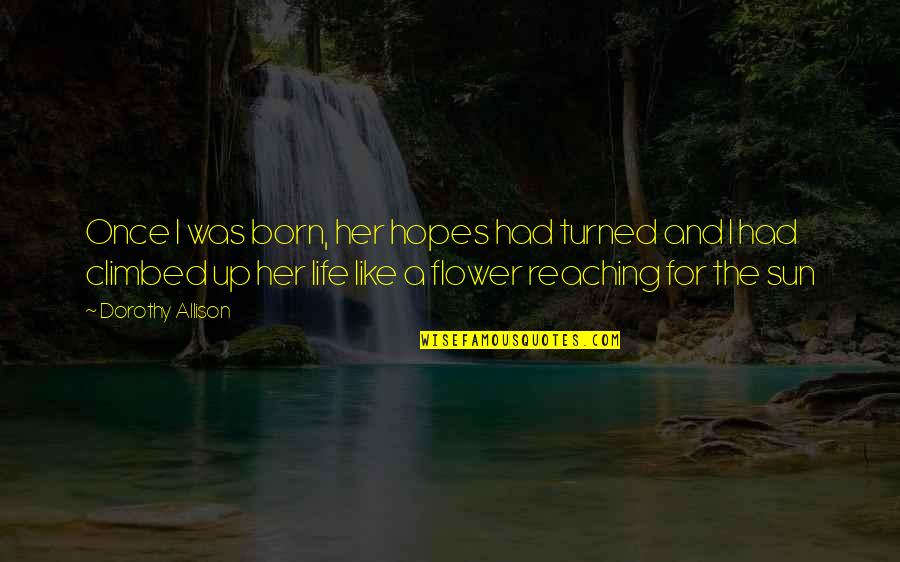 Flower Like Quotes By Dorothy Allison: Once I was born, her hopes had turned Flower Like Quotes By Dorothy Allison: Once I was born, her hopes had turned