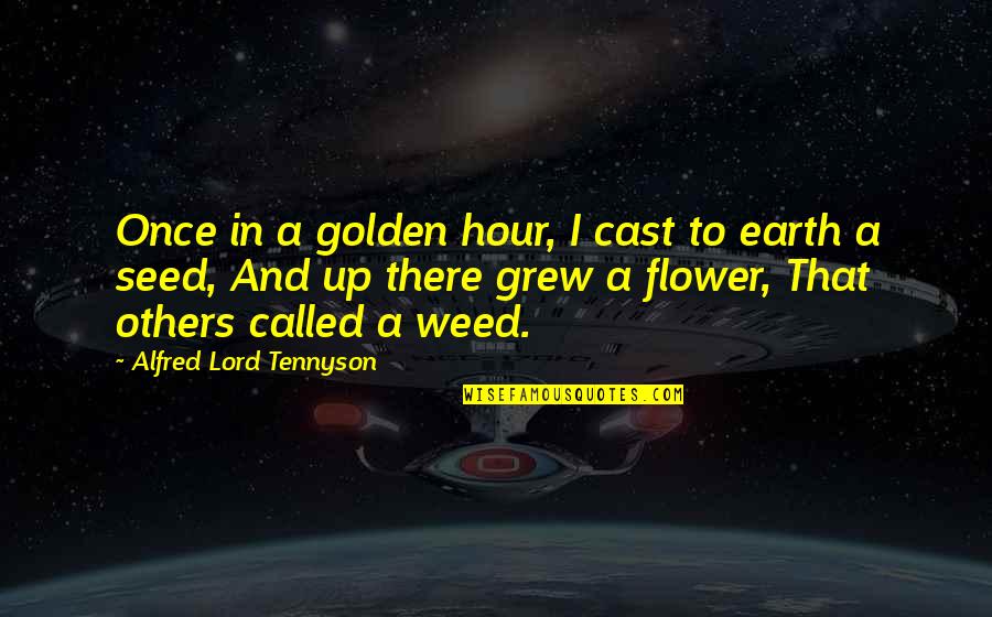 Flower Weed Quotes By Alfred Lord Tennyson: Once in a golden hour, I cast to
