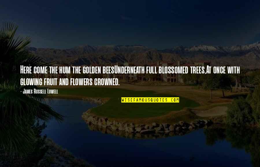 Flower With Quotes By James Russell Lowell: Here come the hum the golden beesUnderneath full Flower With Quotes By James Russell Lowell: Here come the hum the golden beesUnderneath full