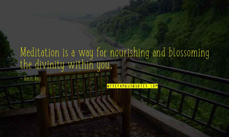 Flowering Quotes By Amit Ray: Meditation is a way for nourishing and blossoming