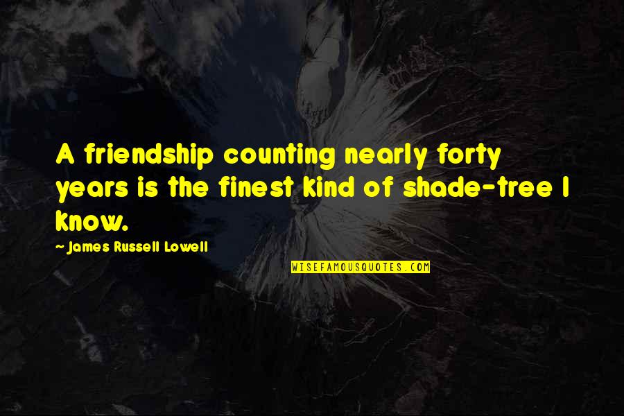 Flowerlets Quotes By James Russell Lowell: A friendship counting nearly forty years is the