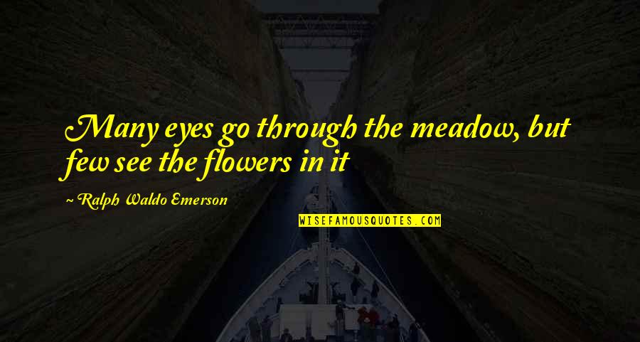Flowers And Beauty Quotes By Ralph Waldo Emerson: Many eyes go through the meadow, but few