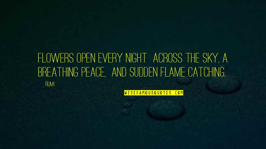 Flowers And Peace Quotes By Rumi: Flowers open every night across the sky, a