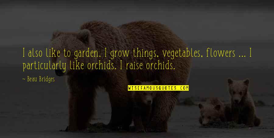 Flowers In A Garden Quotes By Beau Bridges: I also like to garden. I grow things,