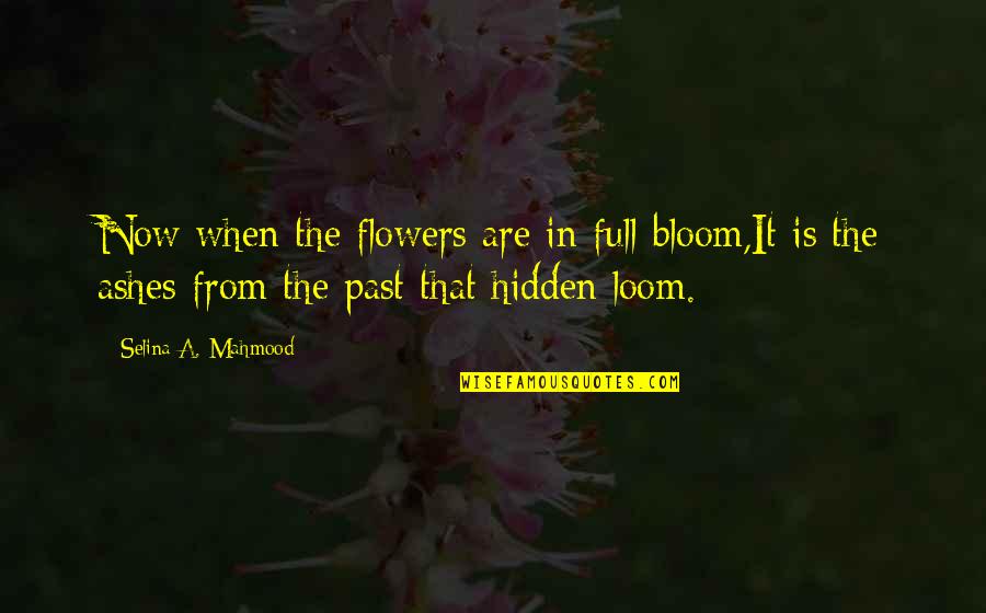 Flowers In Bloom Quotes By Selina A. Mahmood: Now when the flowers are in full bloom,It