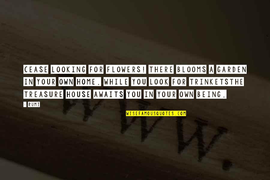Flowers In The Home Quotes By Rumi: Cease looking for flowers! There blooms a garden