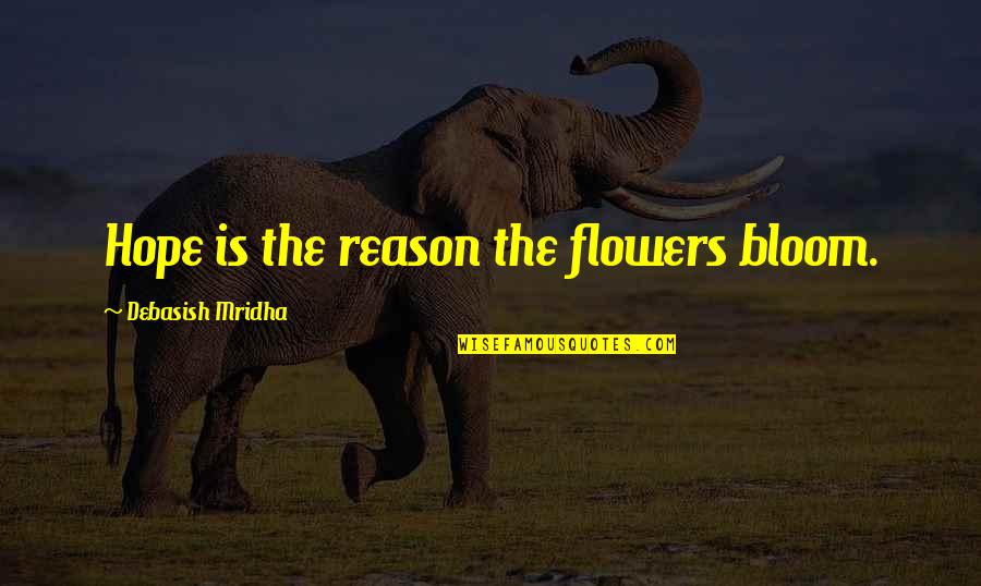 Flowers Of Happiness Quotes By Debasish Mridha: Hope is the reason the flowers bloom.
