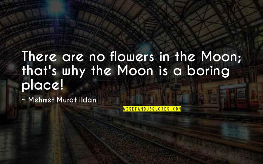 Flowers's Quotes By Mehmet Murat Ildan: There are no flowers in the Moon; that's