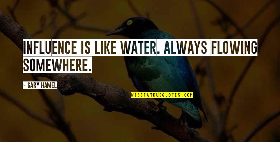 Flowing Like Water Quotes By Gary Hamel: Influence is like water. Always flowing somewhere.