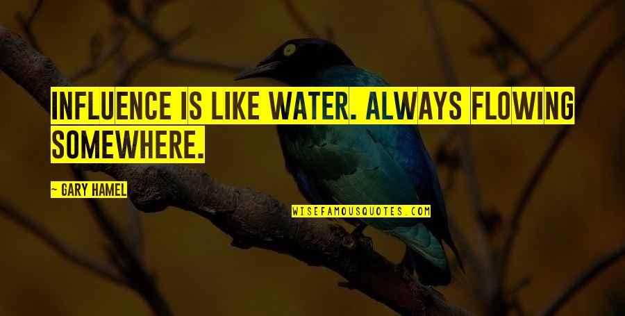 Flowing Quotes By Gary Hamel: Influence is like water. Always flowing somewhere.