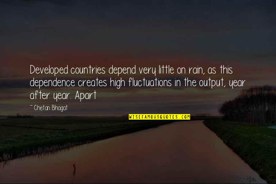 Fluctuations Quotes By Chetan Bhagat: Developed countries depend very little on rain, as Fluctuations Quotes By Chetan Bhagat: Developed countries depend very little on rain, as