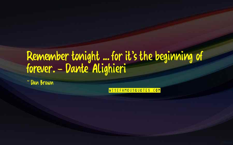 Fluent Pet Quotes By Dan Brown: Remember tonight ... for it's the beginning of