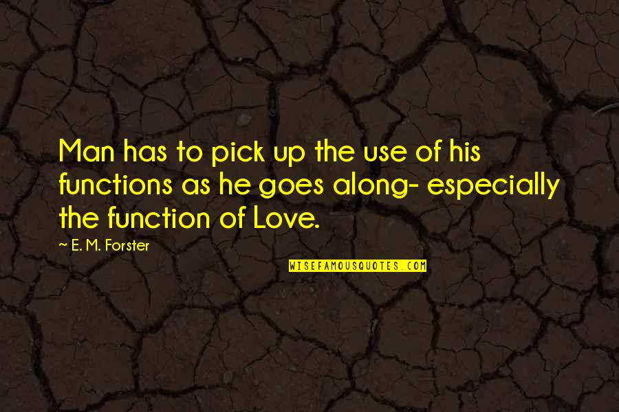 Fluids In The Lungs Quotes By E. M. Forster: Man has to pick up the use of