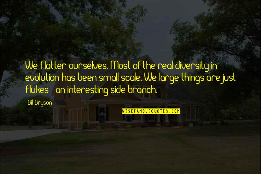 Flukes Quotes By Bill Bryson: We flatter ourselves. Most of the real diversity