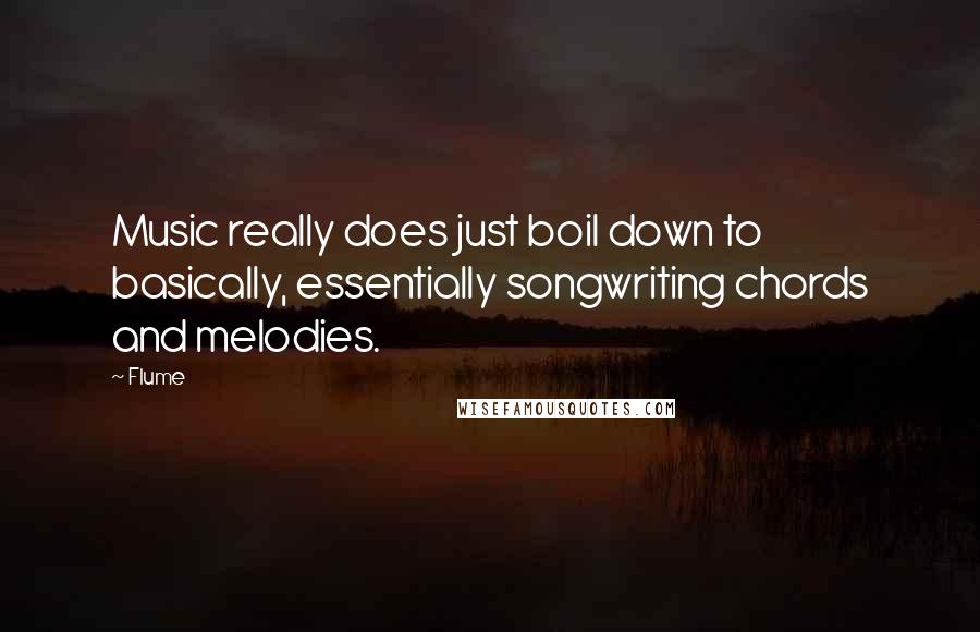 Flume quotes: Music really does just boil down to basically, essentially songwriting chords and melodies.