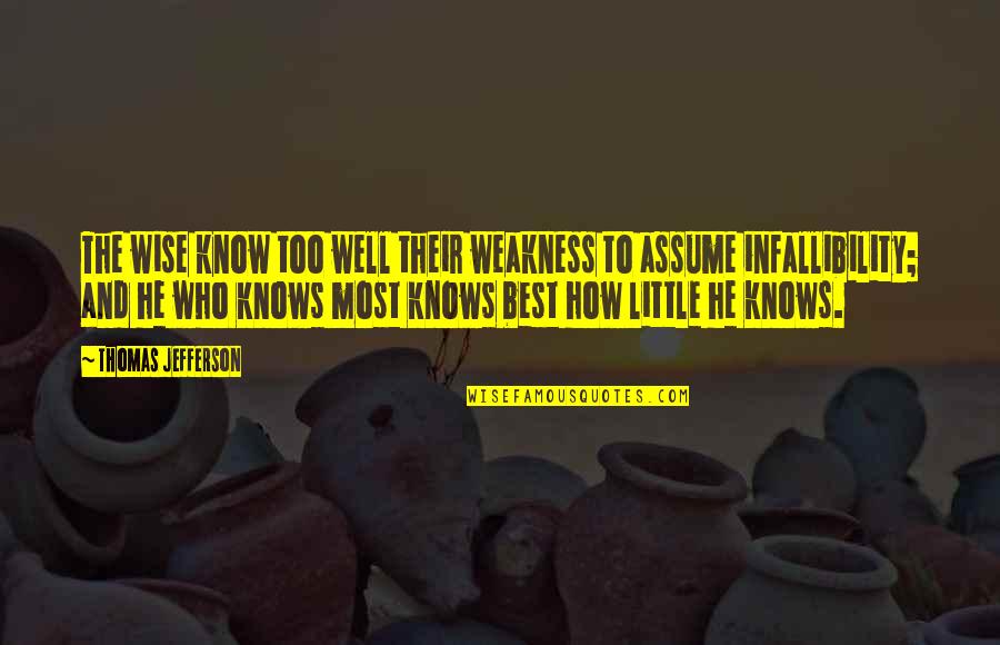 Flurry Of Blows Quotes By Thomas Jefferson: The wise know too well their weakness to