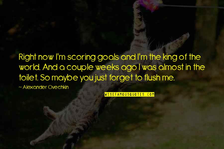 Flush Out Quotes By Alexander Ovechkin: Right now I'm scoring goals and I'm the