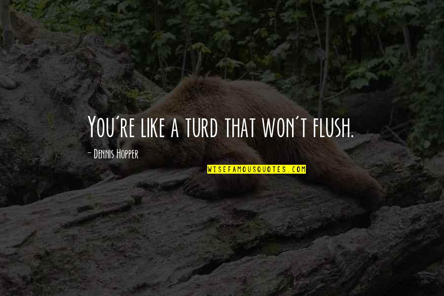 Flush Quotes By Dennis Hopper: You're like a turd that won't flush.