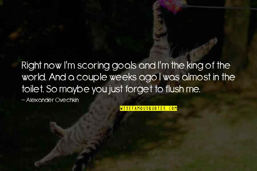 Flush The Toilet Quotes By Alexander Ovechkin: Right now I'm scoring goals and I'm the Flush The Toilet Quotes By Alexander Ovechkin: Right now I'm scoring goals and I'm the