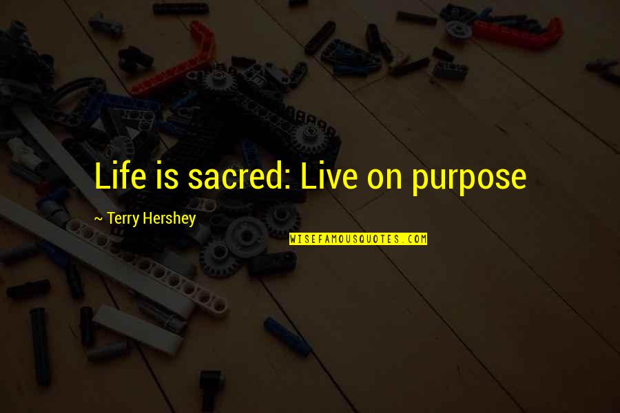 Flushing The Toilet Quotes By Terry Hershey: Life is sacred: Live on purpose