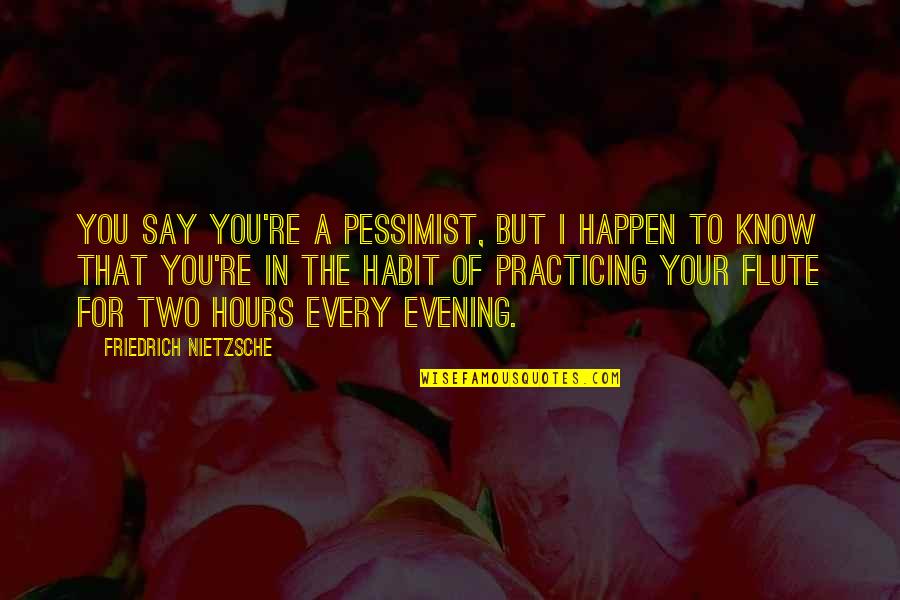 Flute Quotes By Friedrich Nietzsche: You say you're a pessimist, but I happen