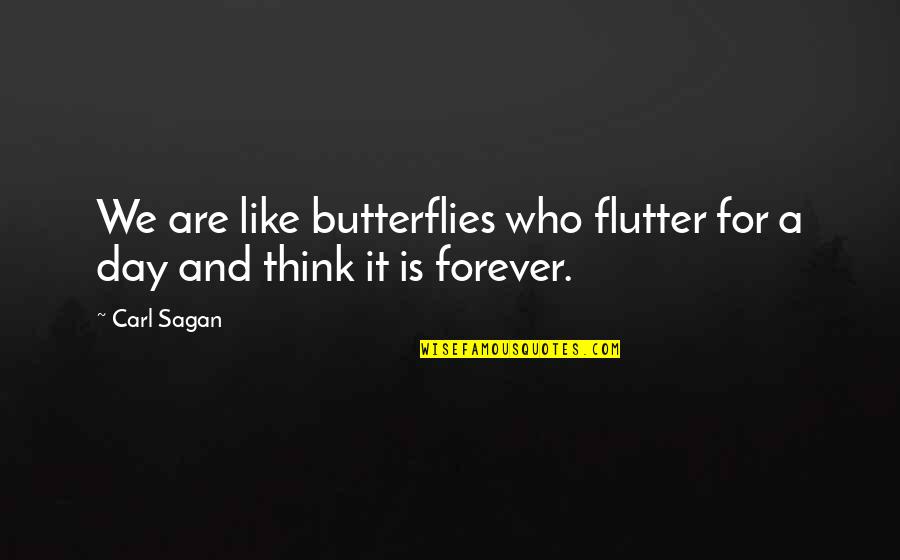 Flutter'd Quotes By Carl Sagan: We are like butterflies who flutter for a