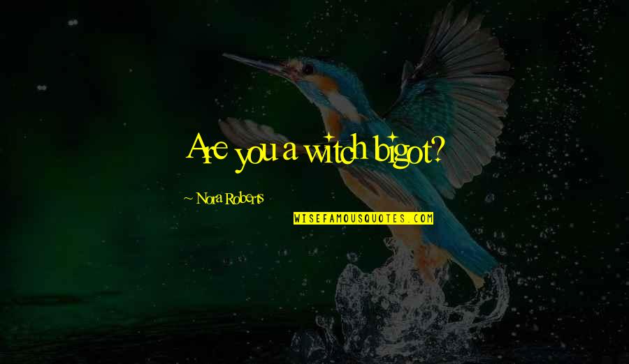 Flutterflutterzzzzzzzzbuzzzzzz Quotes By Nora Roberts: Are you a witch bigot?