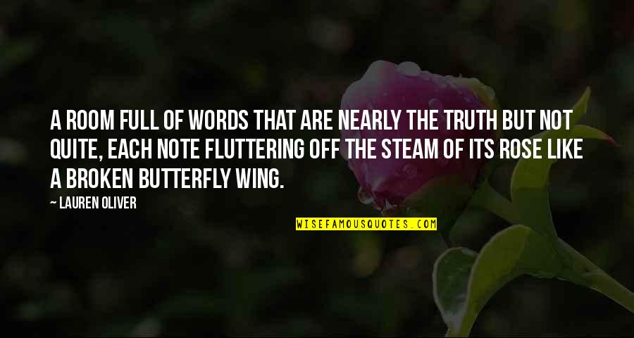 Fluttering Butterfly Quotes By Lauren Oliver: A room full of words that are nearly