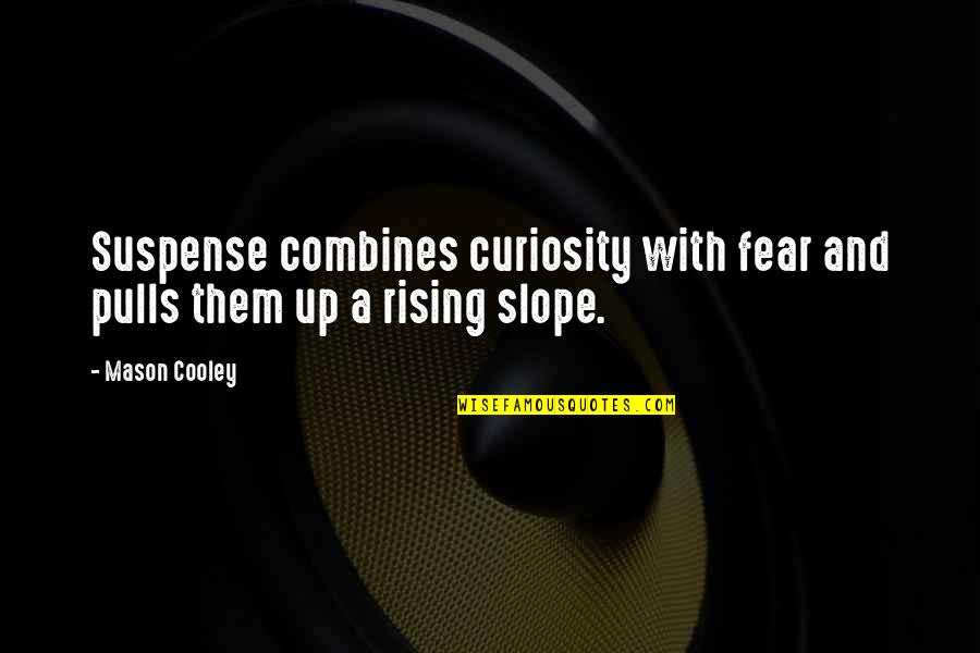 Fluttering In Chest Quotes By Mason Cooley: Suspense combines curiosity with fear and pulls them