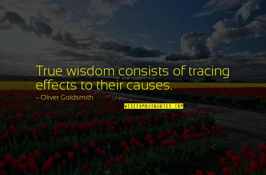 Fly A Kite Quotes By Oliver Goldsmith: True wisdom consists of tracing effects to their Fly A Kite Quotes By Oliver Goldsmith: True wisdom consists of tracing effects to their