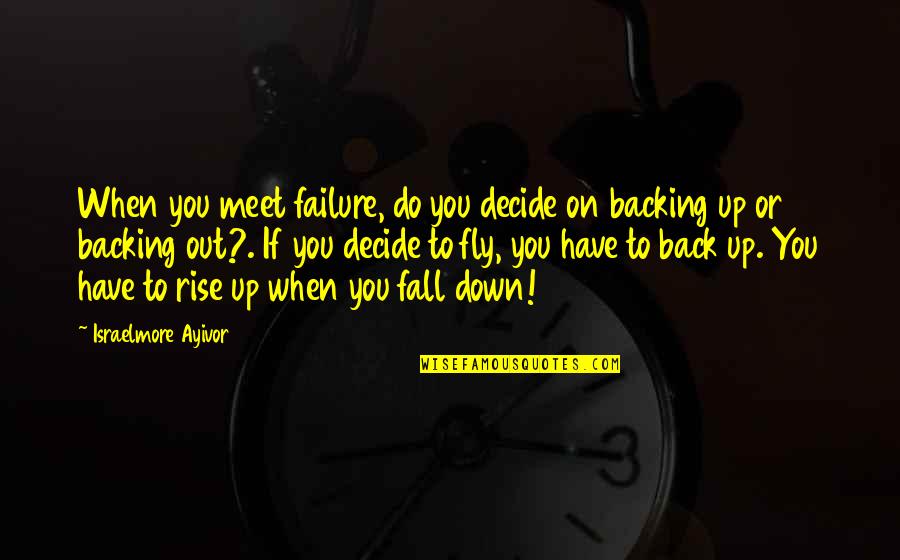 Fly And Fall Quotes By Israelmore Ayivor: When you meet failure, do you decide on