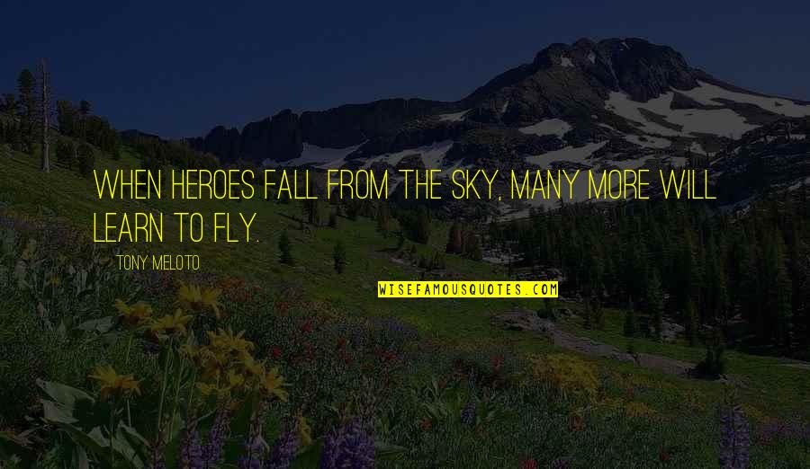 Fly And Fall Quotes By Tony Meloto: When heroes fall from the sky, many more