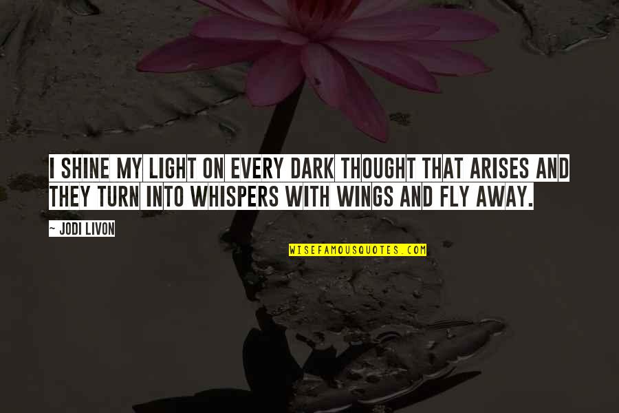 Fly Away Quotes Quotes By Jodi Livon: I shine my light on every dark thought