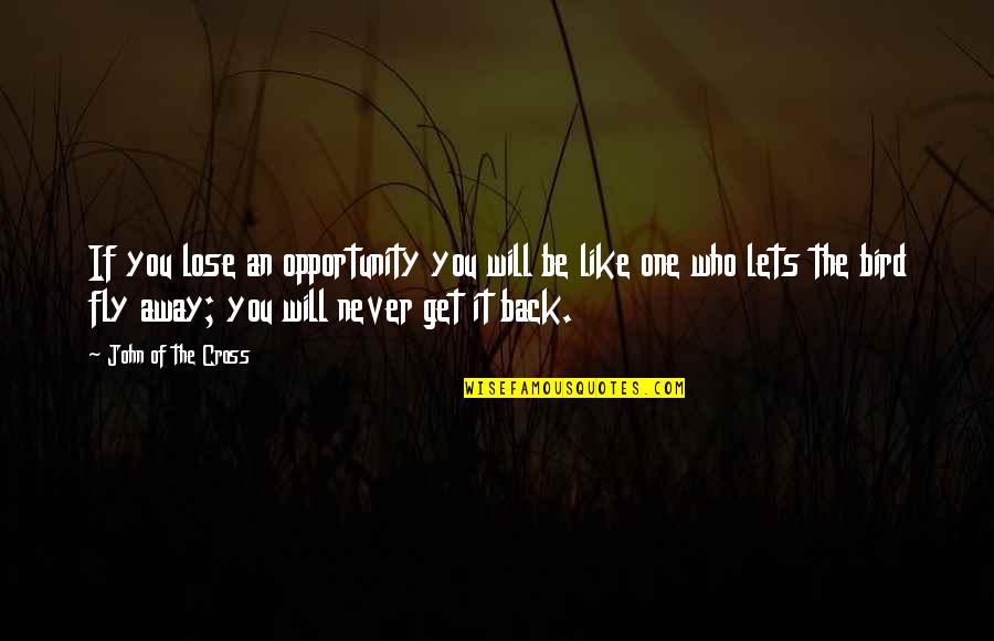 Fly Back Quotes By John Of The Cross: If you lose an opportunity you will be