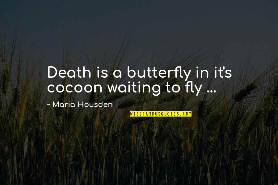 Fly Butterfly Quotes By Maria Housden: Death is a butterfly in it's cocoon waiting Fly Butterfly Quotes By Maria Housden: Death is a butterfly in it's cocoon waiting