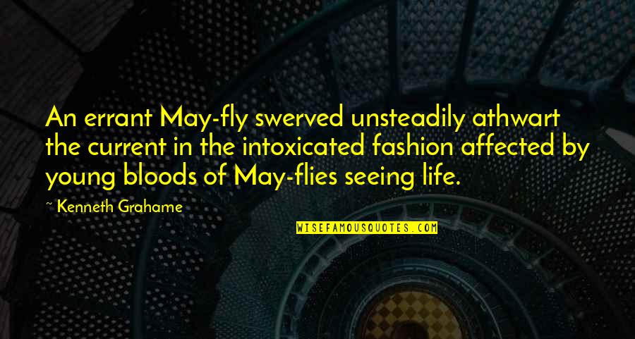 Fly In Life Quotes By Kenneth Grahame: An errant May-fly swerved unsteadily athwart the current Fly In Life Quotes By Kenneth Grahame: An errant May-fly swerved unsteadily athwart the current