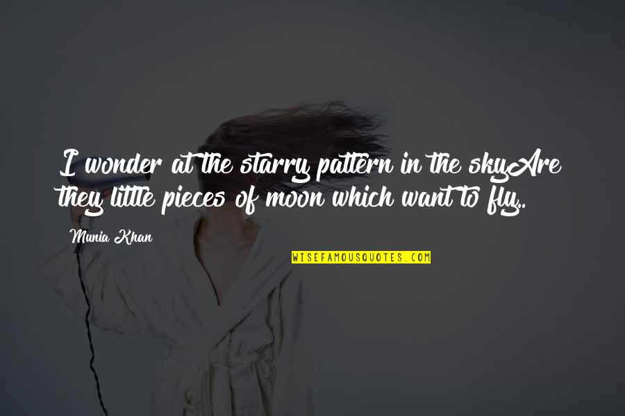 Fly In The Sky Quotes By Munia Khan: I wonder at the starry pattern in the