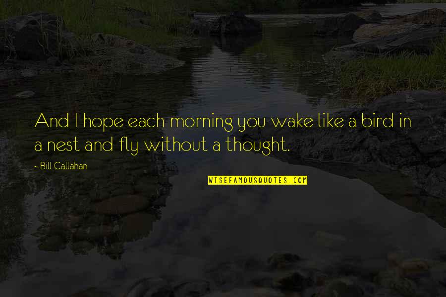 Fly Like A Bird Quotes By Bill Callahan: And I hope each morning you wake like