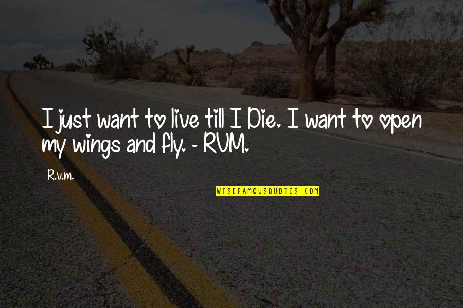 Fly Open Quotes By R.v.m.: I just want to live till I Die.