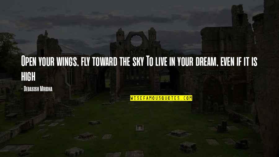 Fly Toward The Sky Quotes By Debasish Mridha: Open your wings, fly toward the sky To