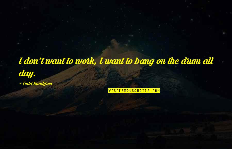 Flyaway Quotes By Todd Rundgren: I don't want to work, I want to